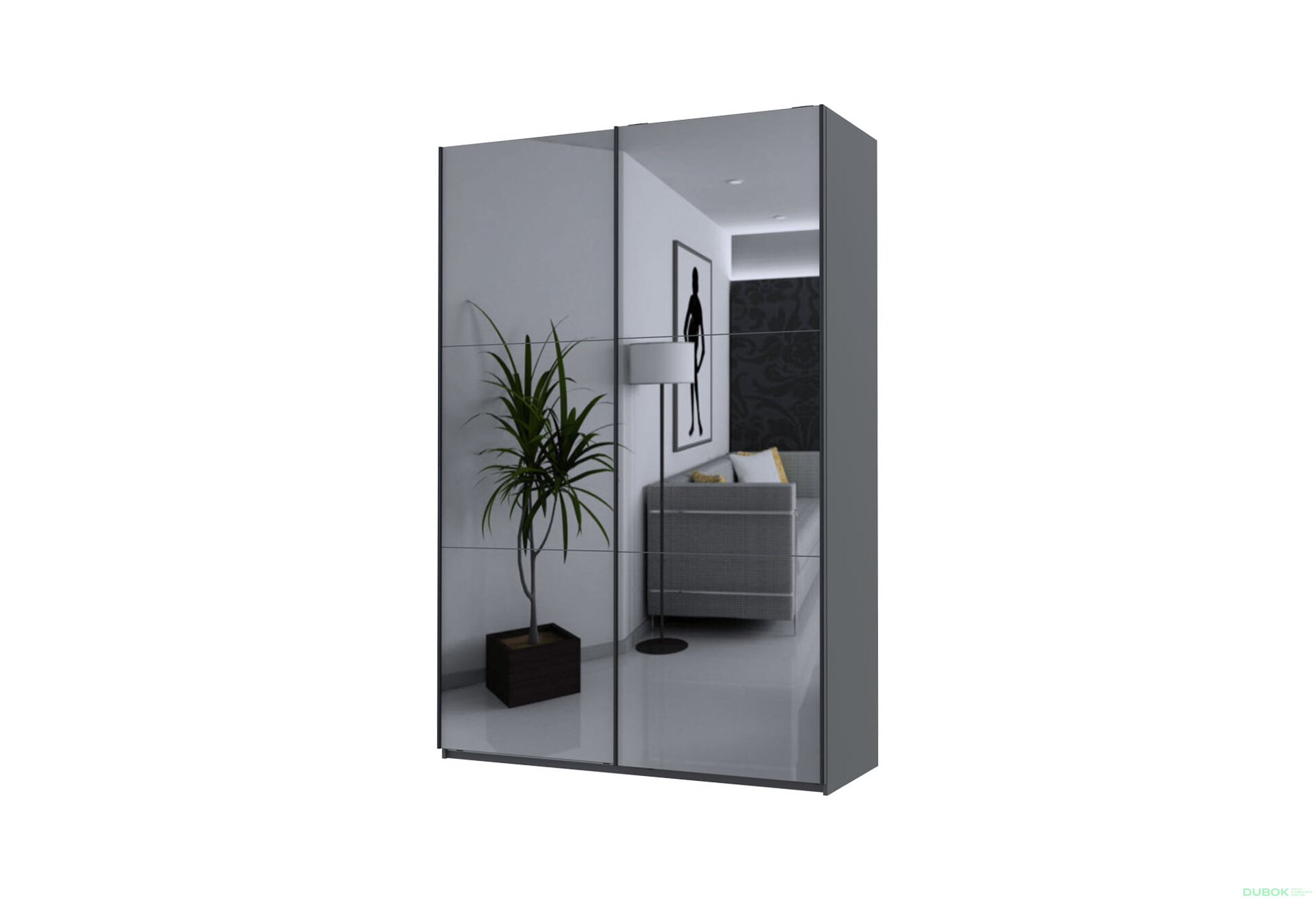 Obrázek 1 - Skříň G-Caiser Doros s 2 zrcadly, 160 cm, grafit
