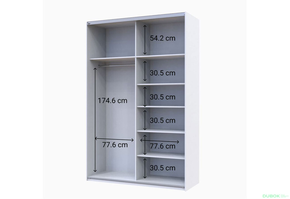 Obrázek 5 - Skříň G-Caiser Doros s 2 zrcadly, 160 cm, bílá