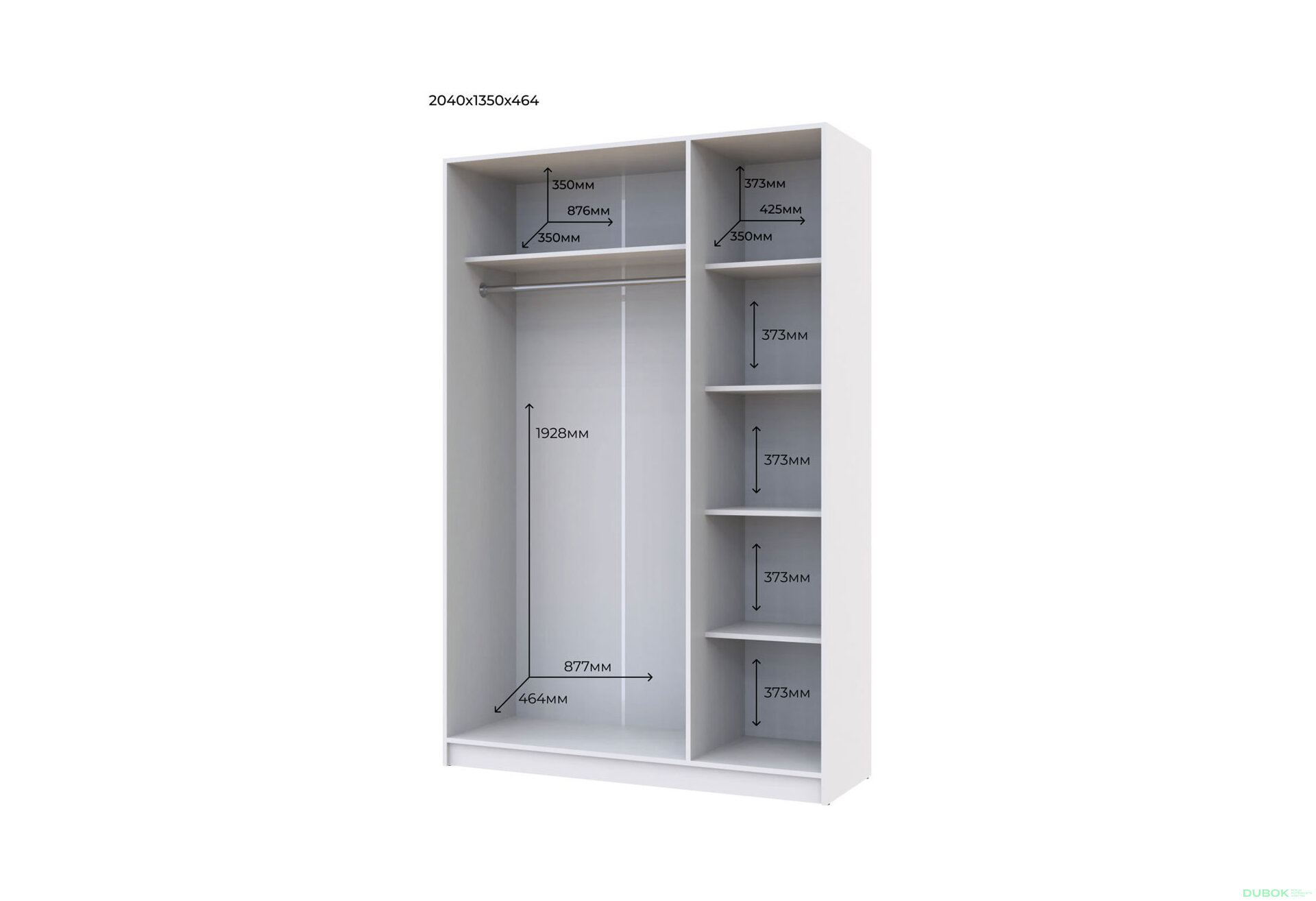 Obrázek 5 - Skříň Promo se 3 dveřmi 135 cm, bílá