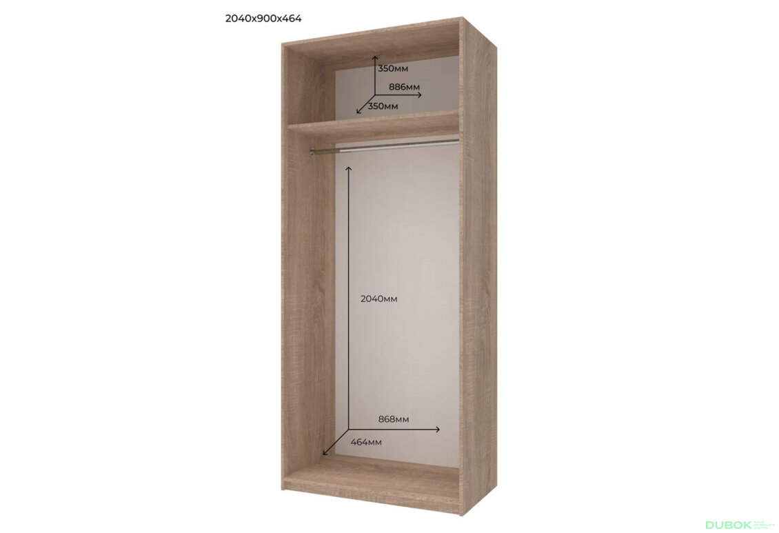 Obrázek 5 - Skříň Promo s 2 dveřmi 90 cm, Dub Sonoma