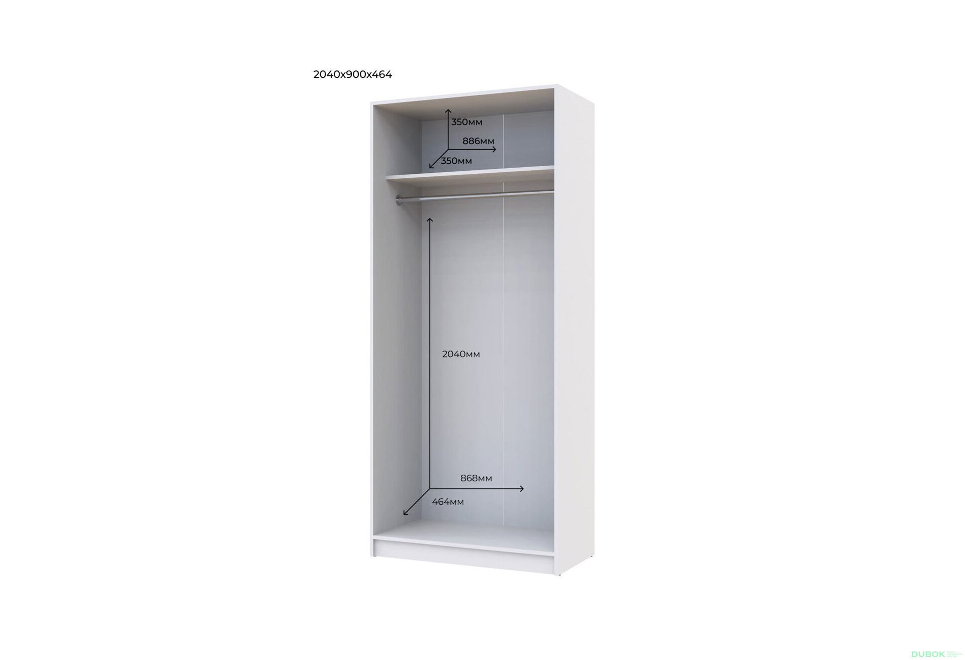 Obrázek 6 - Skříň Promo s 2 dveřmi 90 cm, Bílá