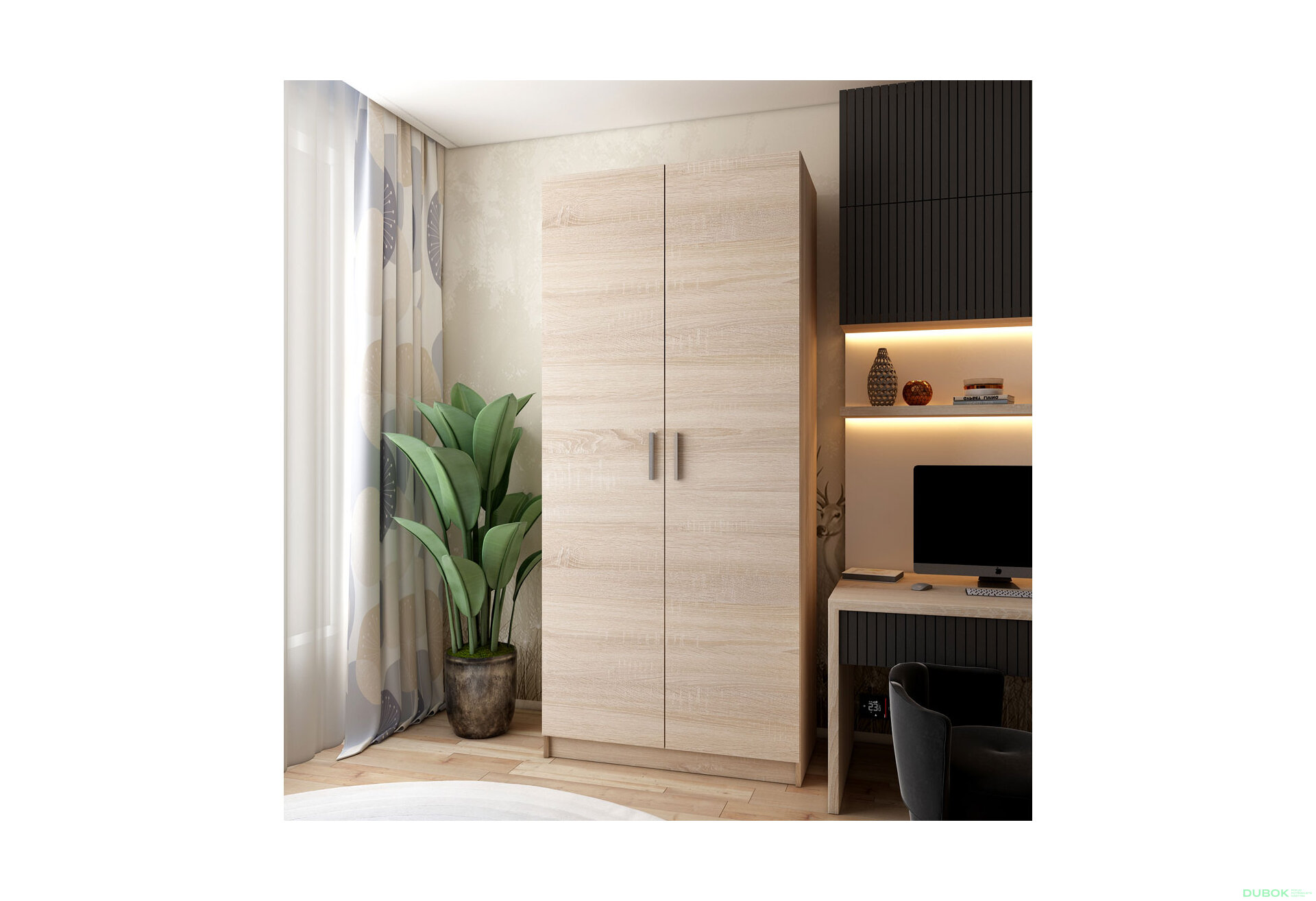 Obrázek 2 - Skříň Promo s policemi 2 DTD 90x48x204 Dub sonoma
