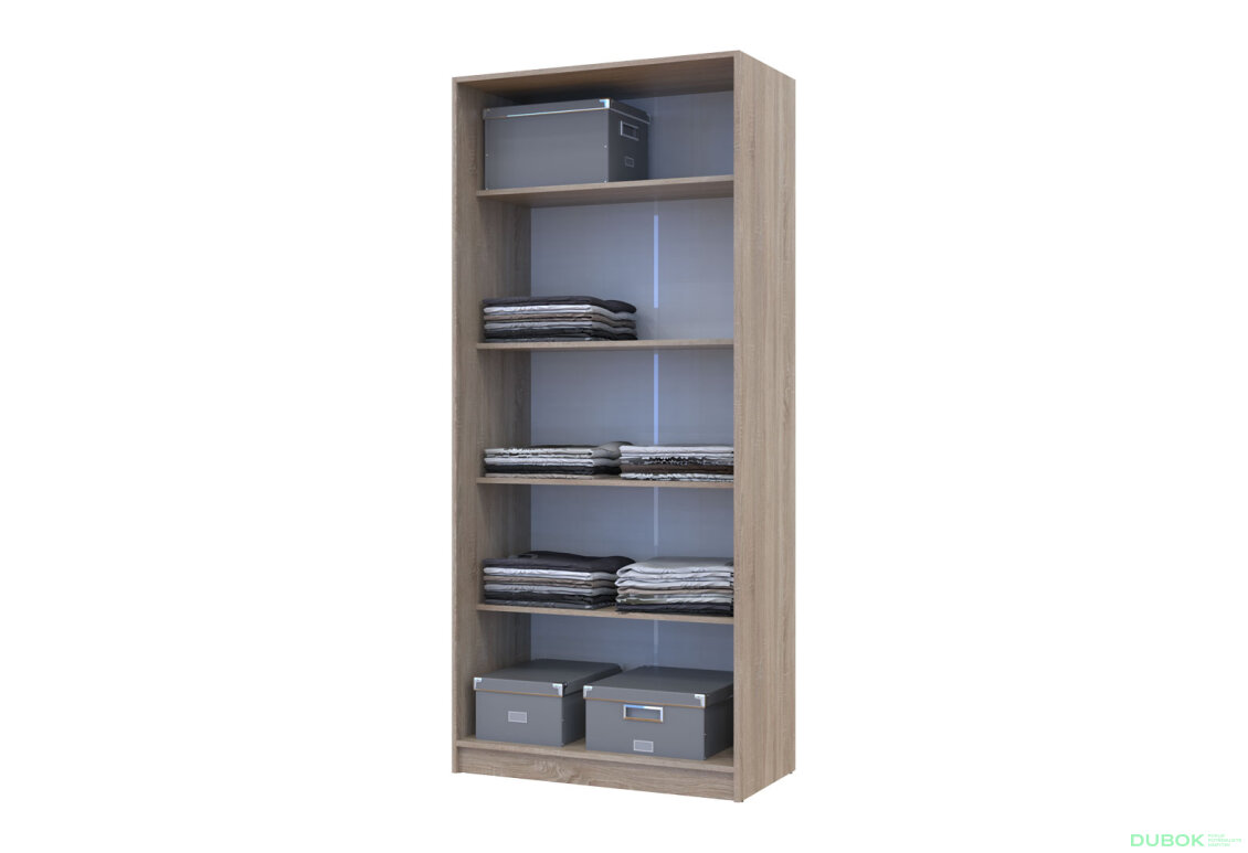 Obrázek 6 - Skříň Promo s policemi 2 DTD 90x48x204 Dub sonoma