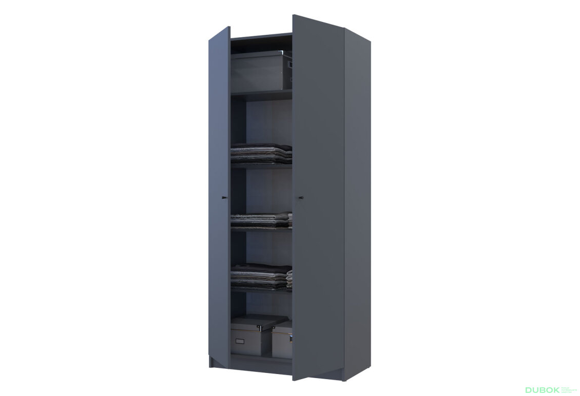 Obrázek 4 - Skříň Promo s policemi 2 DTD 90x48x204 Grafit