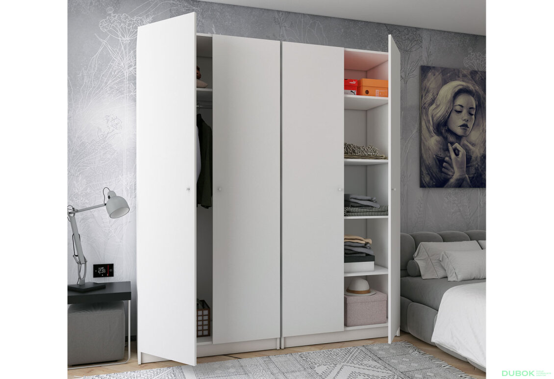 Obrázek 12 - Skříň Promo s policemi 2+2 DTD 180×48×204 Bílá