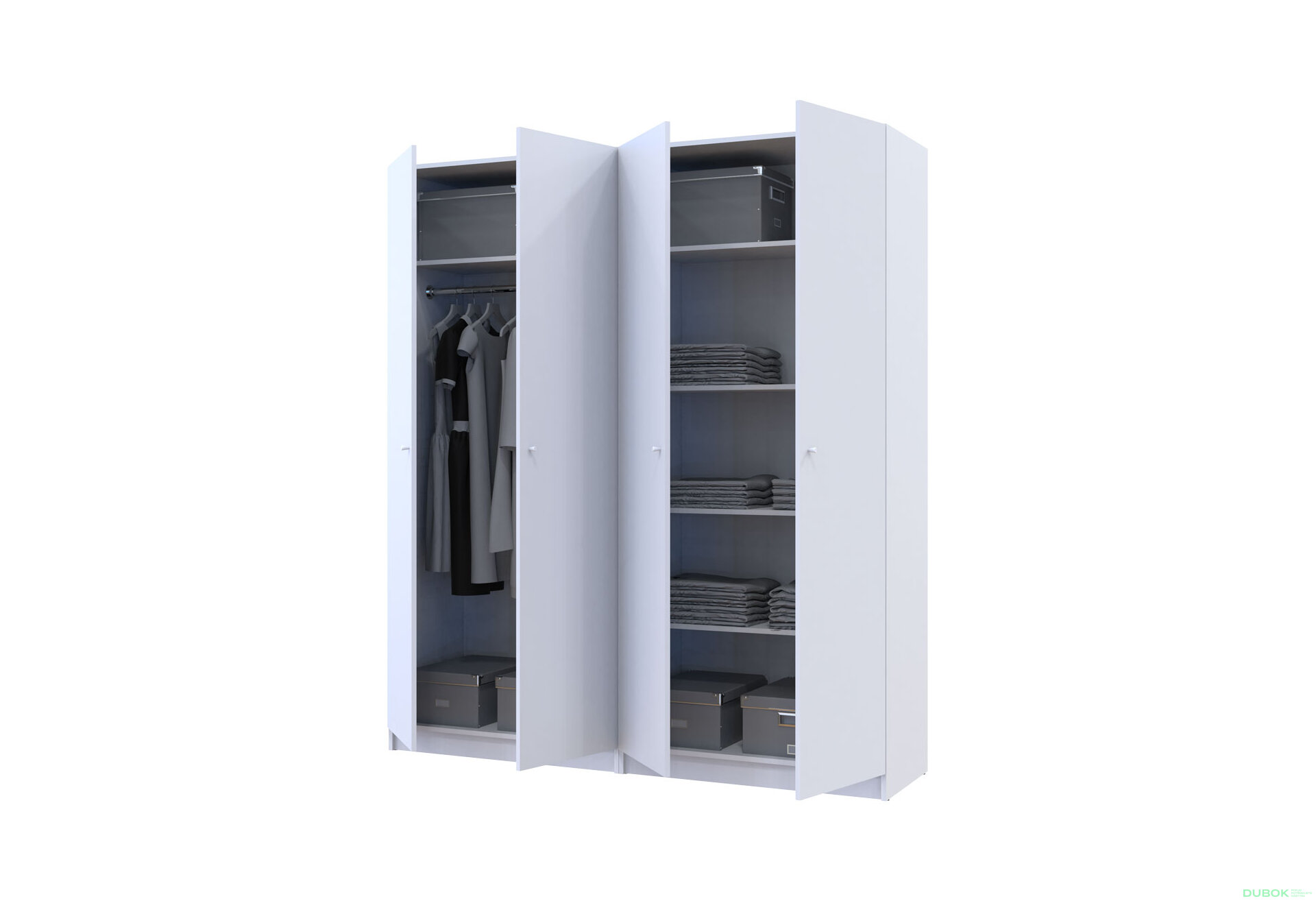 Obrázek 13 - Skříň Promo s policemi 2+2 DTD 180×48×204 Bílá
