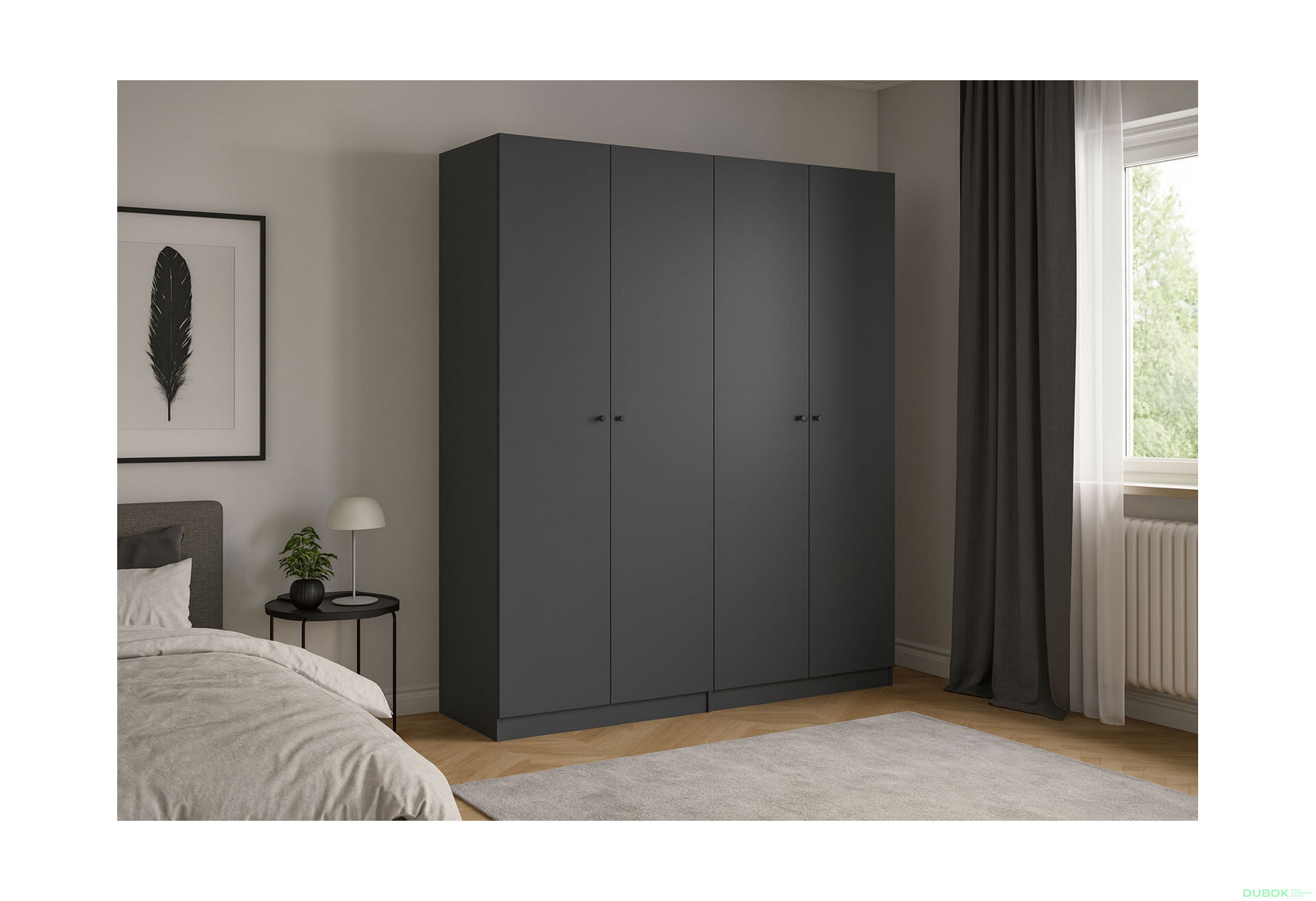 Obrázek 2 - Skříň Promo s policemi 2+2 DTD 180×48×204 Grafit