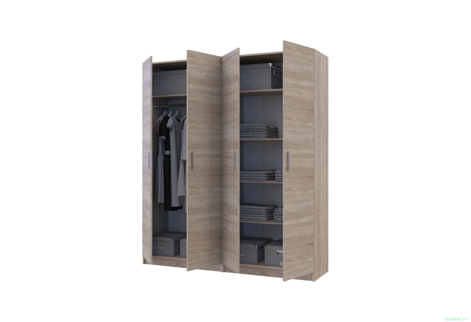 Obrázek 6 - Skříň Promo s policemi 2+2 DTD 180×48×204 Dub sonoma