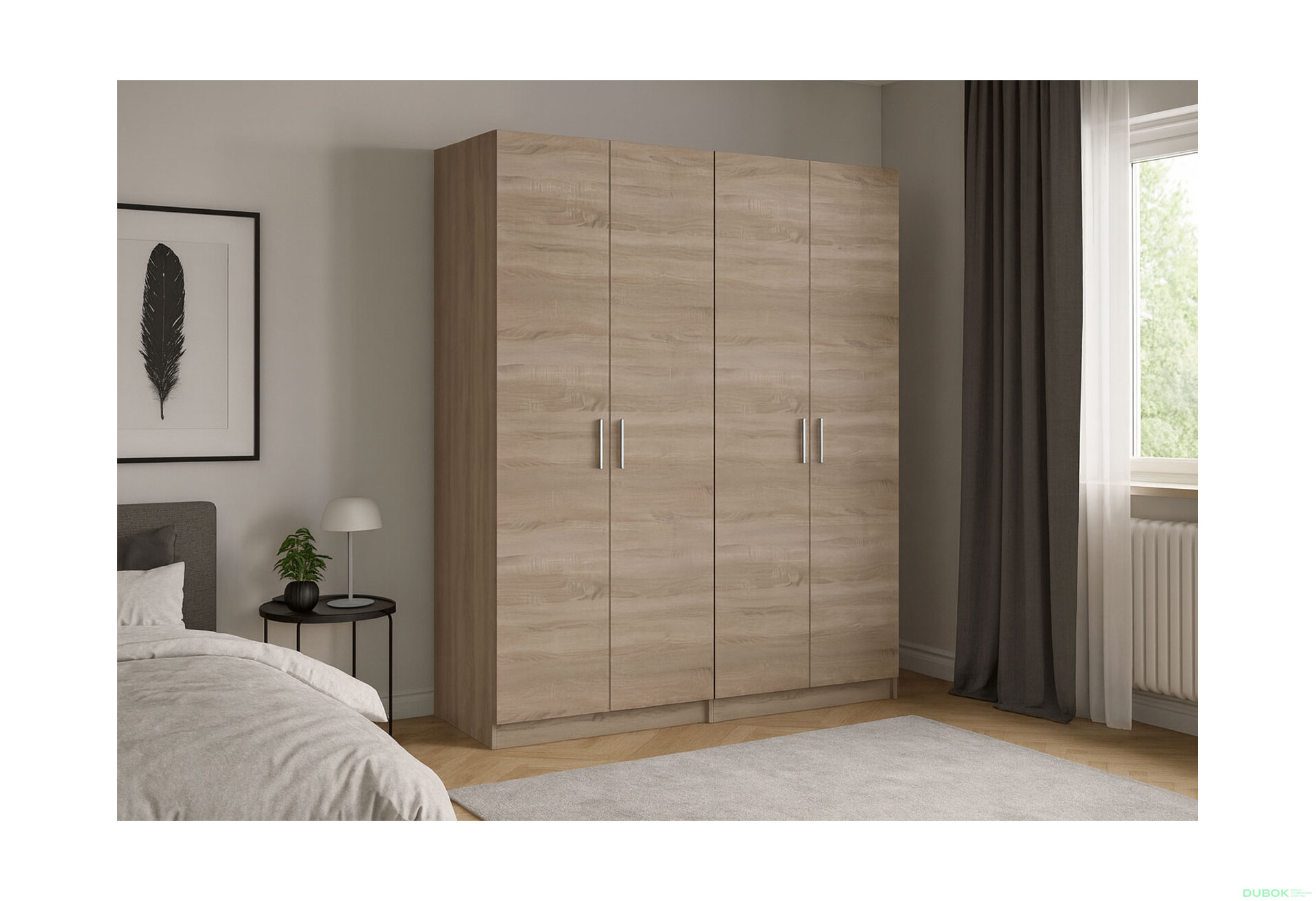 Obrázek 2 - Skříň Promo s policemi 2+2 DTD 180×48×204 Dub sonoma