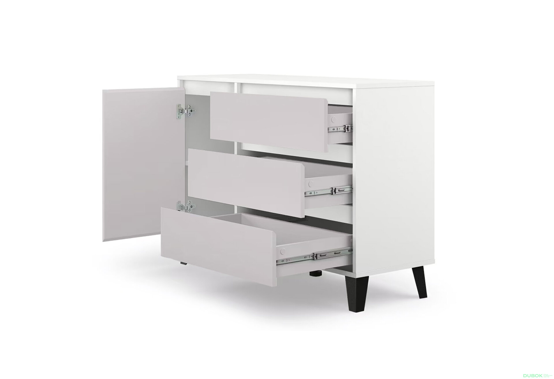 Obrázek 5 - Komoda Borg 1d3s bílá / kašmír