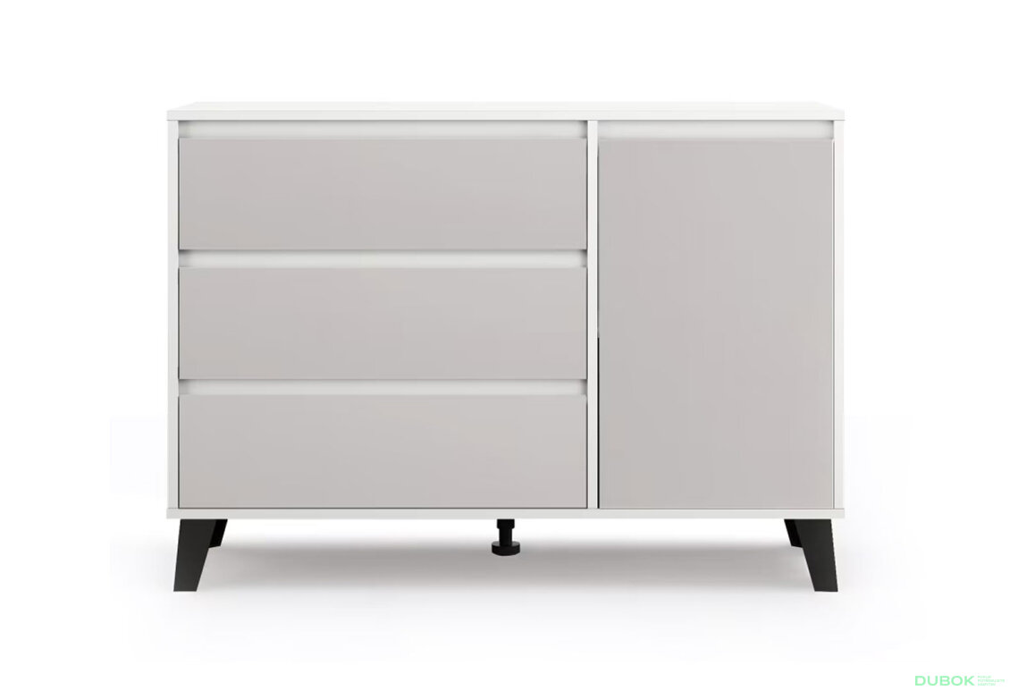 Komoda Borg 1d3s bílá / kašmír