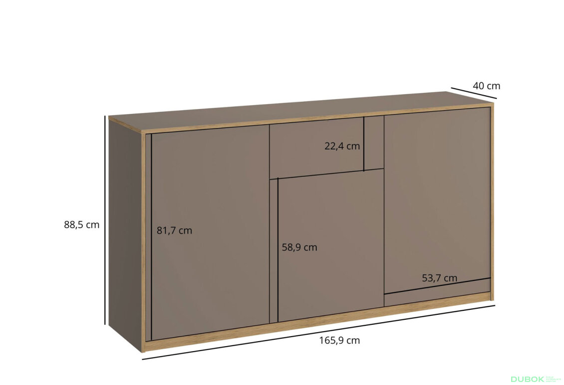 Obrázek 5 - Komoda 3d1s šedý kubanit Complex