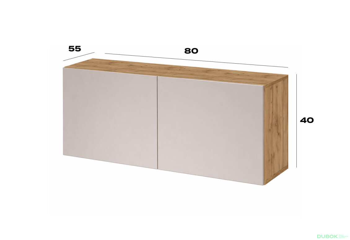 Obrázek 2 - Nástavec na skříň 80 cm dub apalačský / kašmír Space