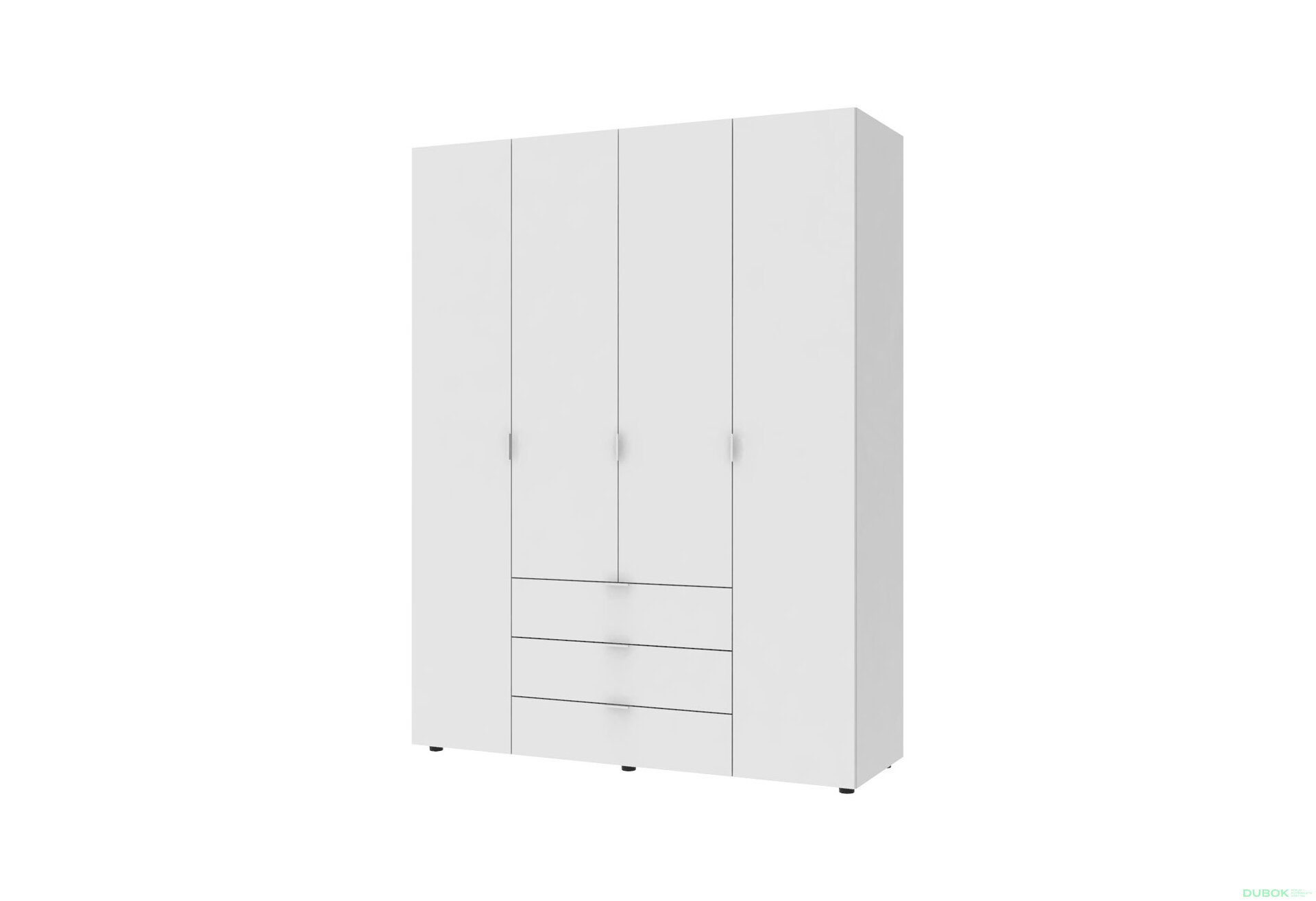 Obrázek 6697 - Skříň 4D s regálem se zásuvkami Gelar 215 cm bílý