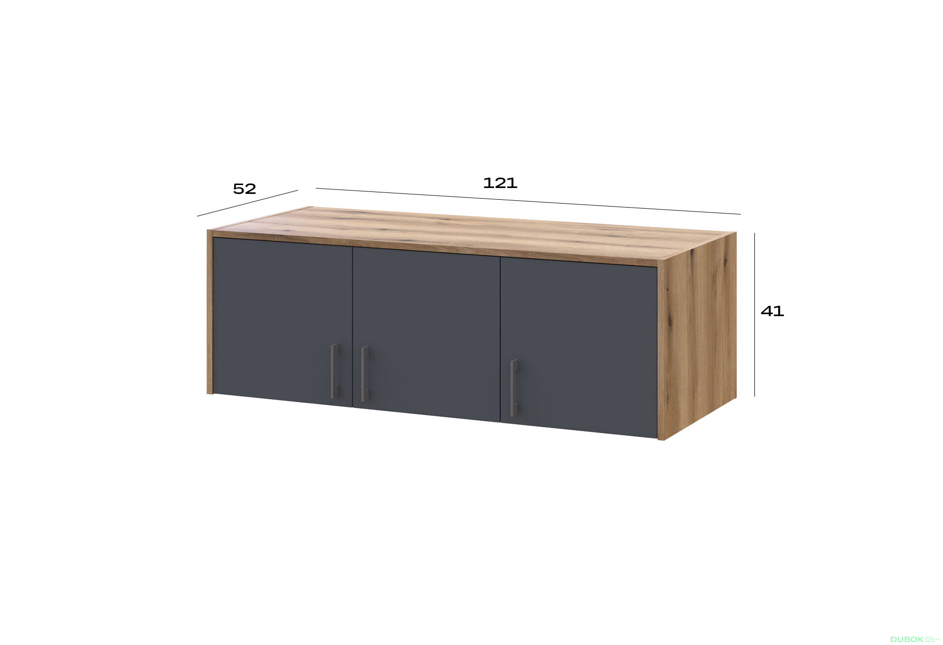 Obrázek 7 - Nástavba Rondi 3 dřevotříska 121x52x41 dub artisan / grafit