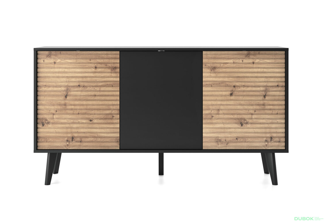 Obrázek 3 - Komoda K154 dub artisan / černý Willow