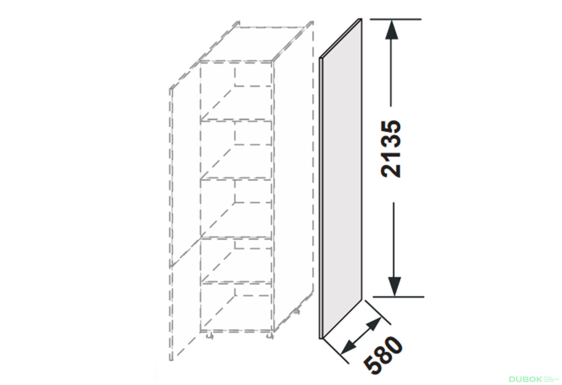 Obrázek 2 - Kuchyňské panely Vintage Boční panel skříňky 2140 mm