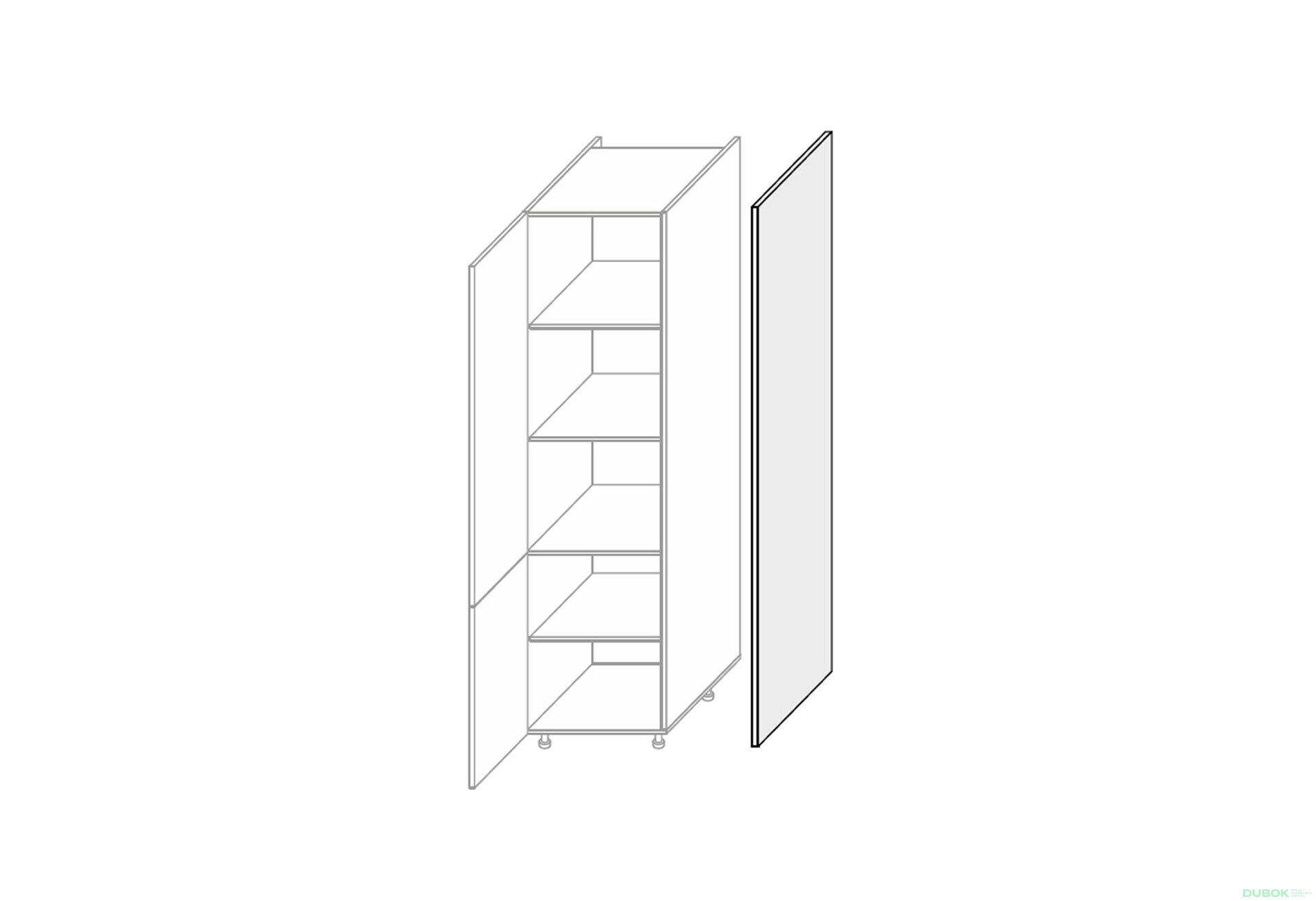 Obrázek 1 - Kuchyňské panely Mary Boční panel skříňky 2140 mm