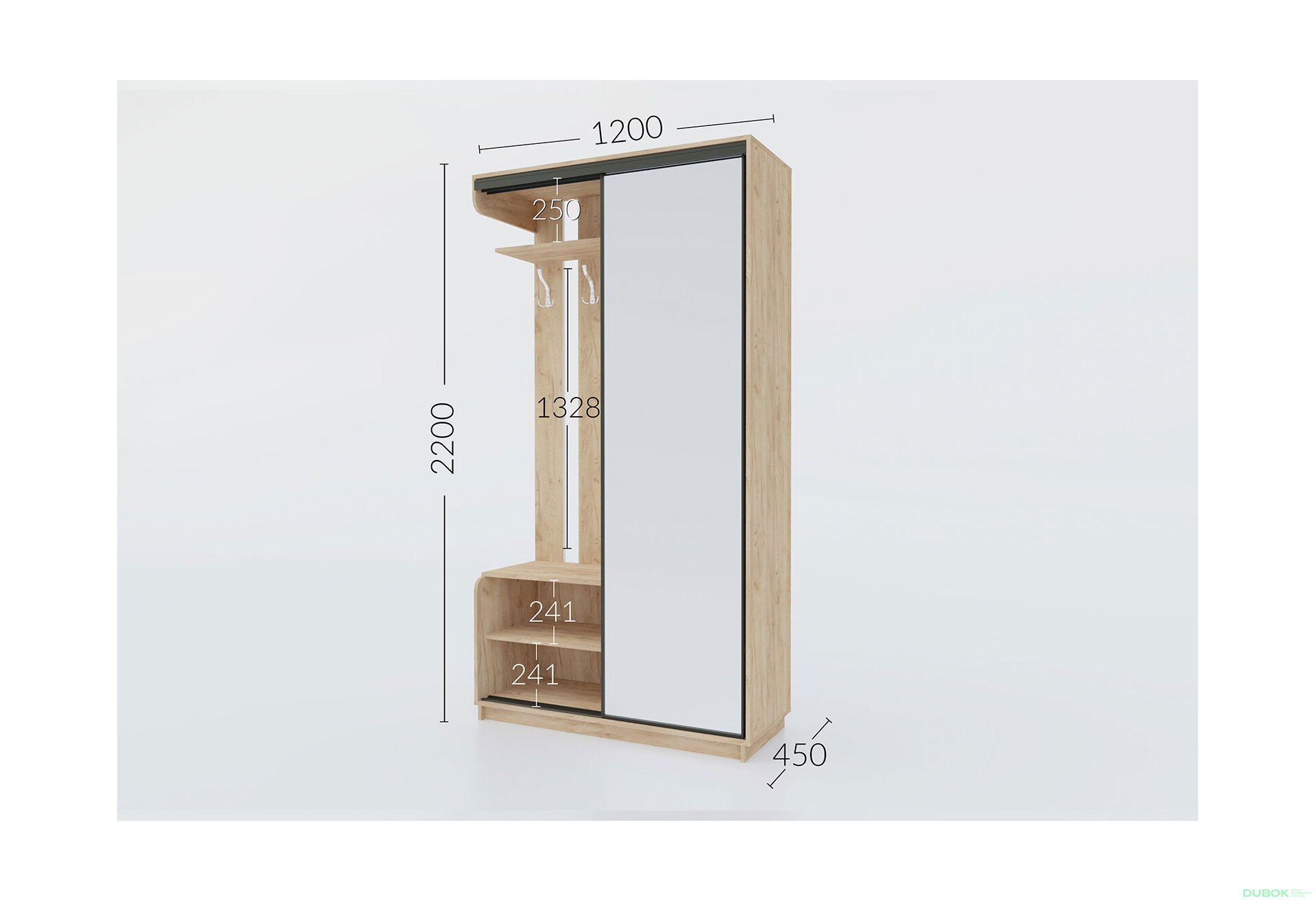 Obrázek 3 - Předsíňová sestava Alice 120 cm Dub kraft zlatý