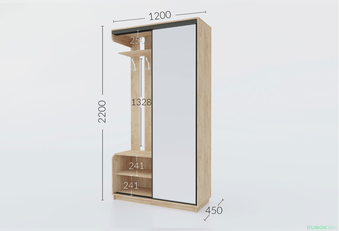 Obrázek 3 - Předsíňová sestava Alice 120 cm Dub kraft zlatý