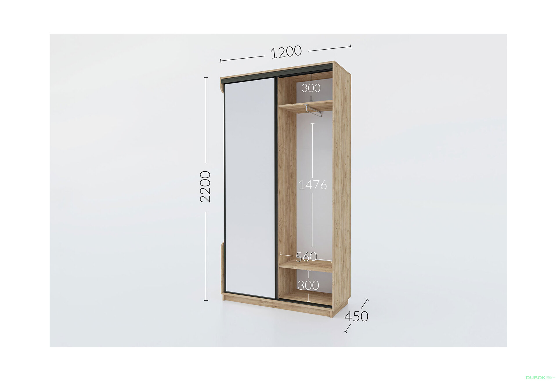 Obrázek 4 - Předsíňová sestava Alice 120 cm Dub kraft zlatý