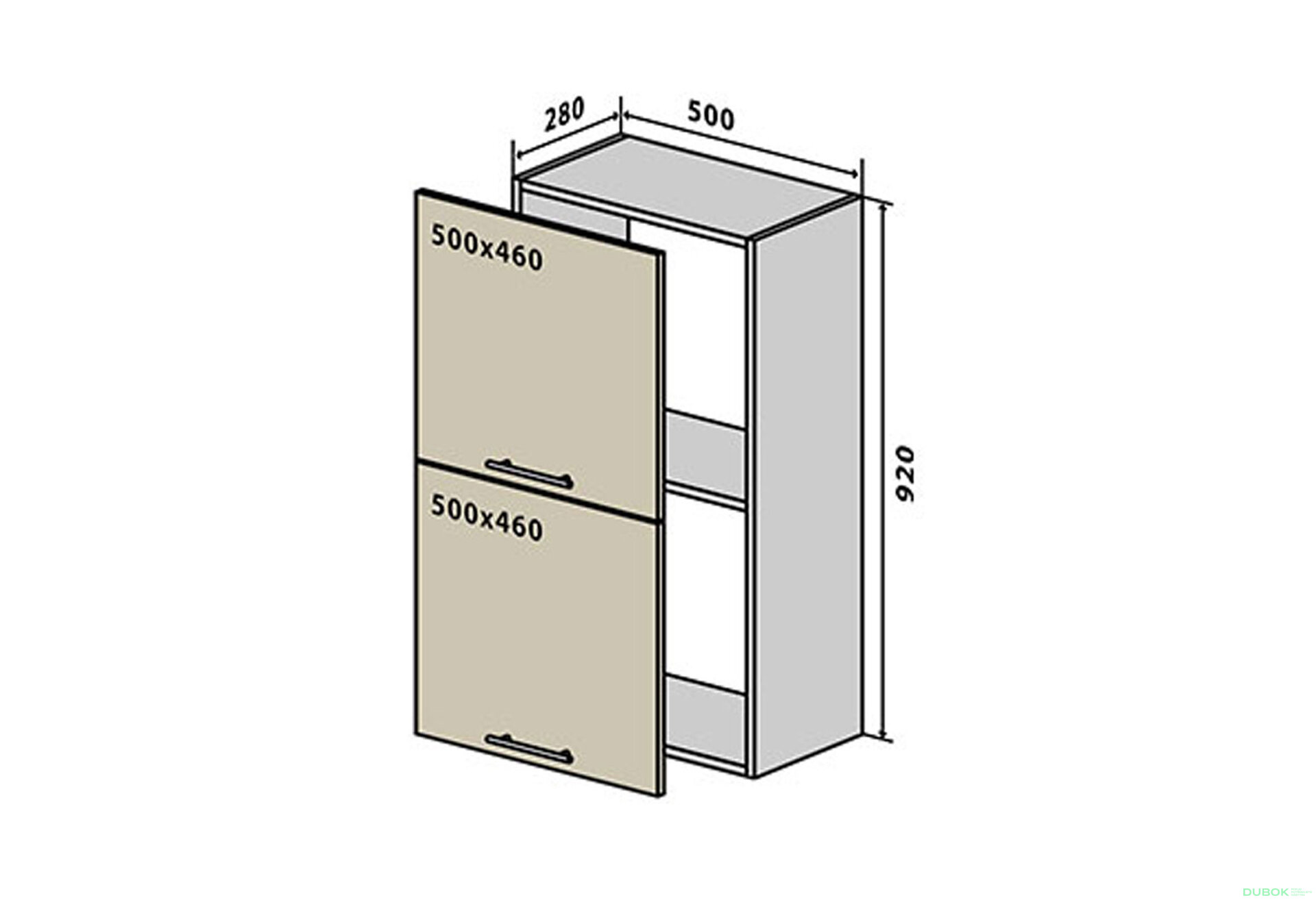 Obrázek 1 - V59 Skříňka 2D 50 Prajm / Prime