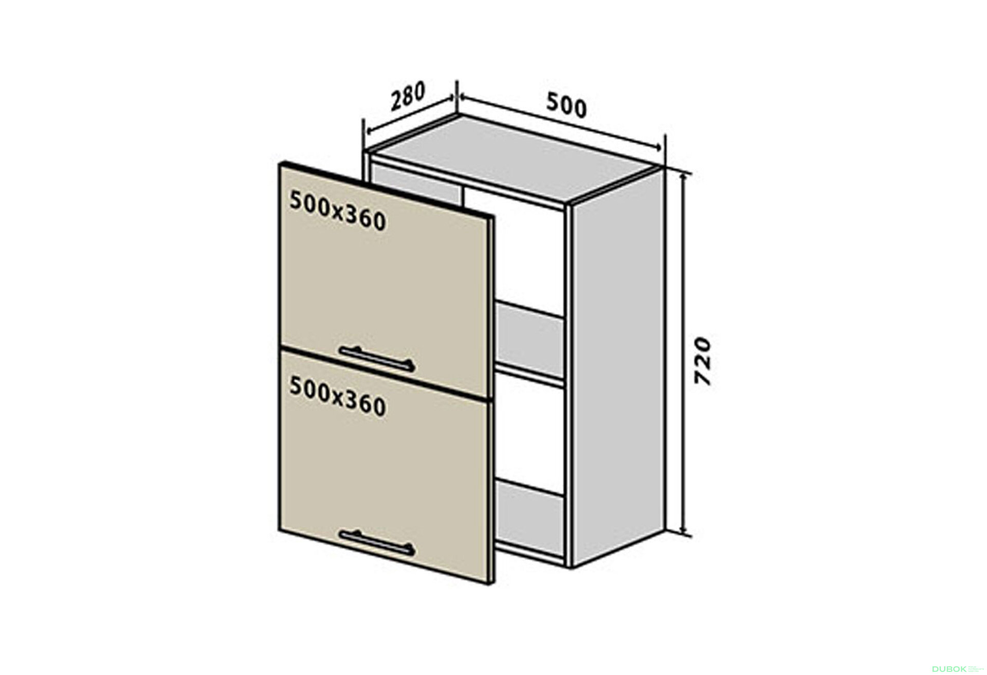 Obrázek 1 - V57 Skříňka 2D 50 Prajm / Prime