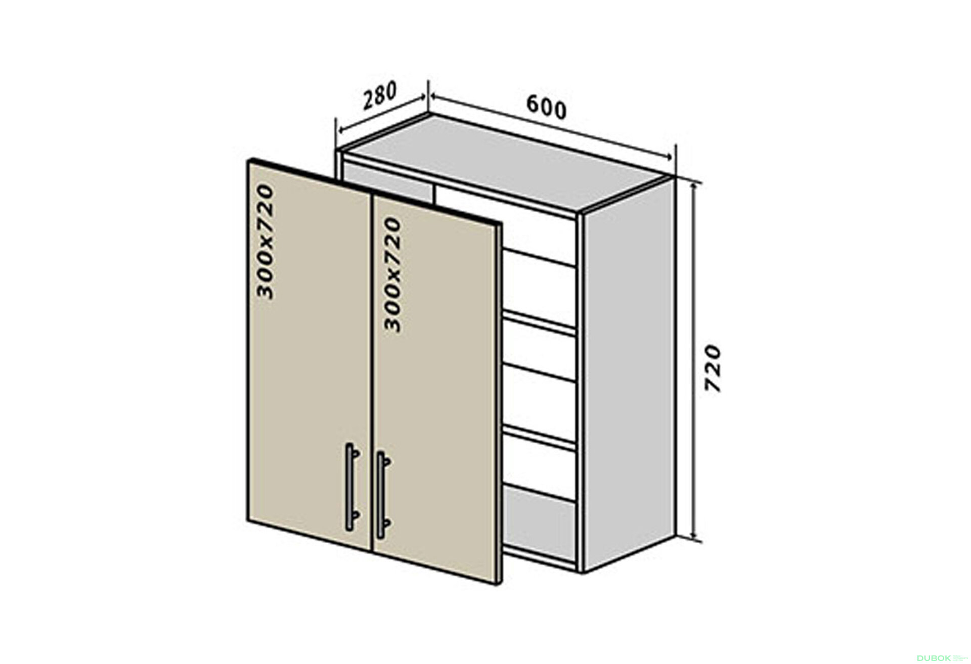 Obrázek 1 - V6 Skříňka 2D 60 Prajm / Prime