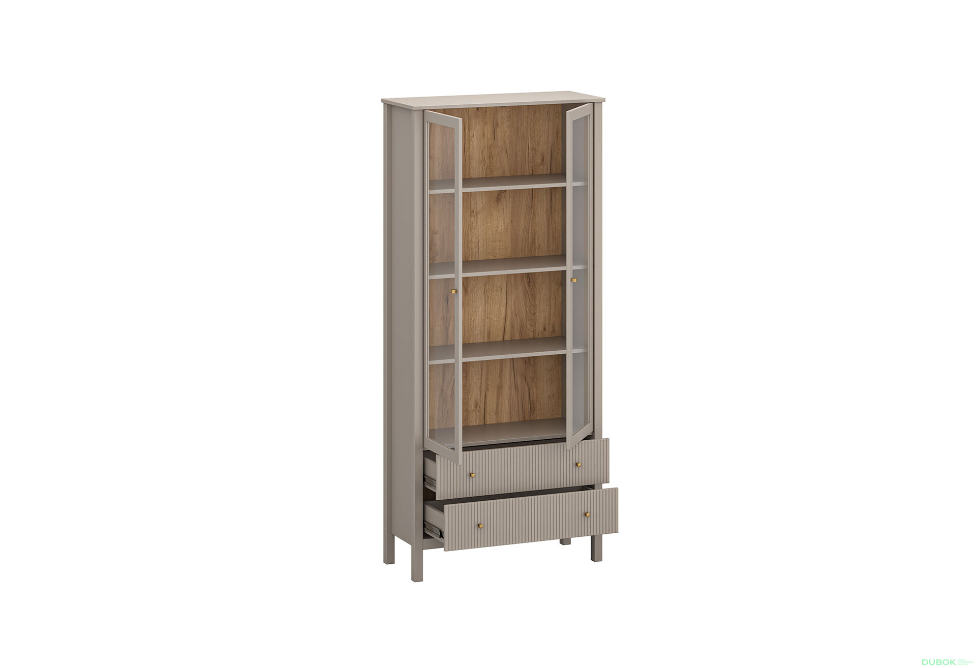 Obrázek 2 - Vitrína 2w2s (V) taupe Kleo