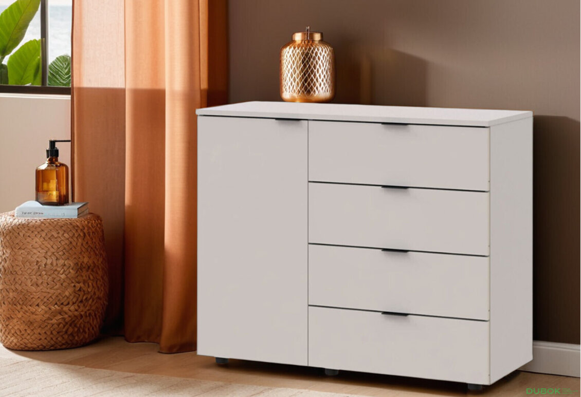 Obrázek 2 - Komoda s dvířky a 4 zásuvkami GC1 100 cm Kašmír Gelar Vystavený kus