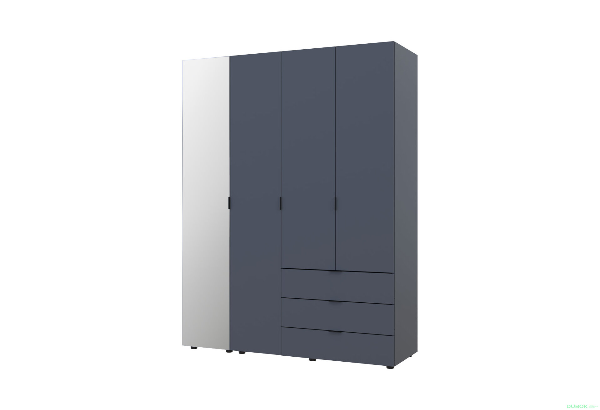 Obrázek 1 - Skříň čtyřdveřová se zrcadlem Gelar 155.2 cm Grafit