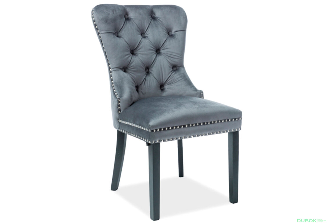 Obrázek 2 - Židle August Velvet šedý Bluvel 14, dřevo, černý