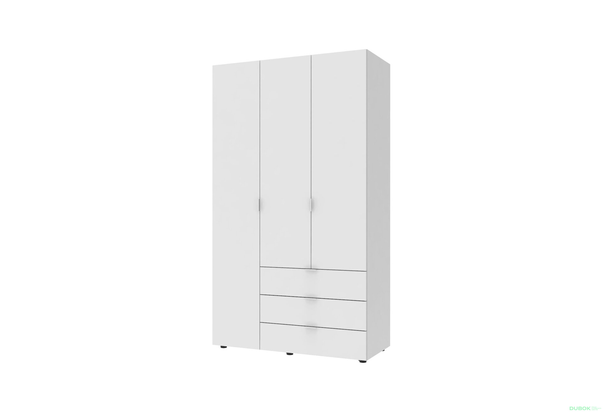 Obrázek 6696 - Skříň 3D s regálem se zásuvkami Gelar 176.2 cm bílý