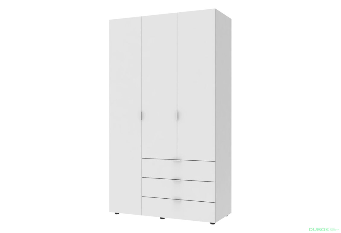 Obrázek 6696 - Skříň 3D s regálem se zásuvkami Gelar 176.2 cm bílý