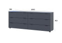 Obrázek 7 - Komoda Ron 9 s 6 zásuvkami 160х38х62 grafit