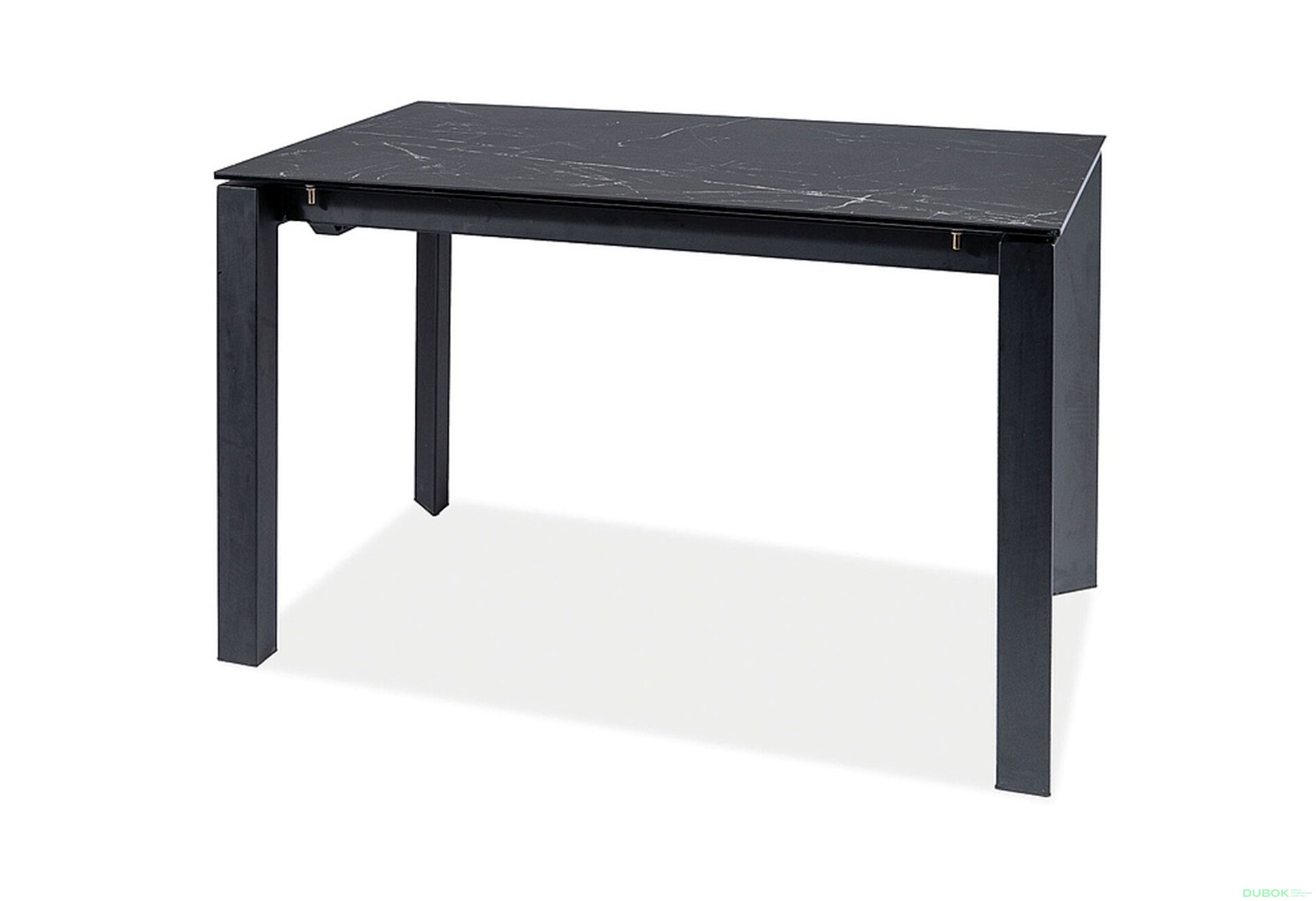 Obrázek 3026 - Stůl Metropol Ceramic 120(180)x80 černý + 4 židle Piano B Matt Velvet šedý Bluvel 85 / kov černá matná