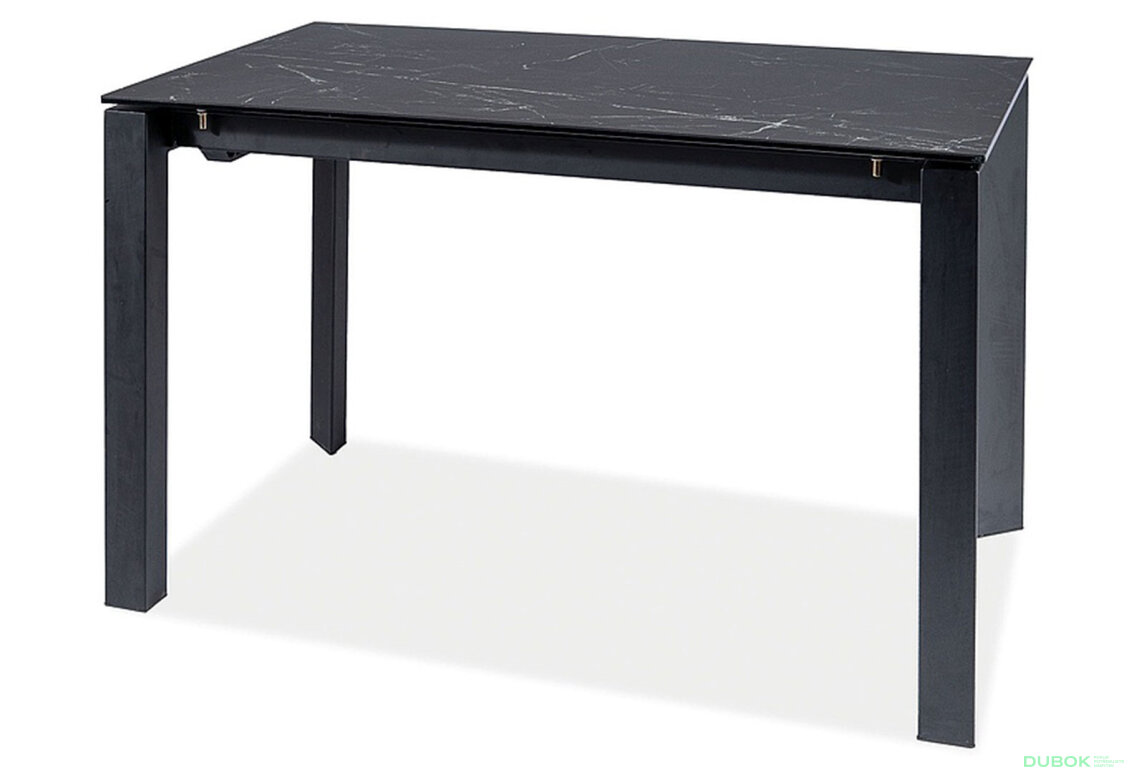 Obrázek 3026 - Stůl Metropol Ceramic 120(180)x80 černý + 4 židle Piano B Matt Velvet šedý Bluvel 85 / kov černá matná