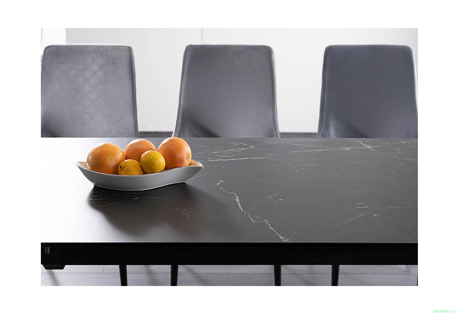 Obrázek 7 - Stůl Metropol Ceramic 120(180)x80 efekt marmuru, černý / czarny matowy