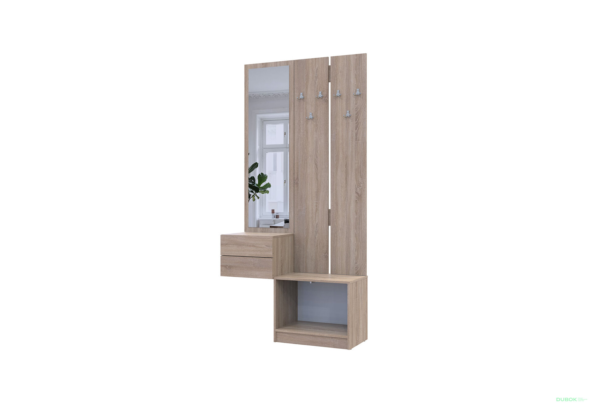 Obrázek 5 - Sada 105 cm s ramínkem dub sonoma / bílá Sola