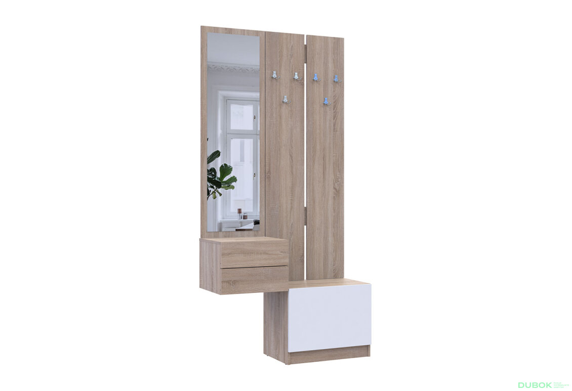 Obrázek 6 - Sada 105 cm s ramínkem dub sonoma / bílá Sola