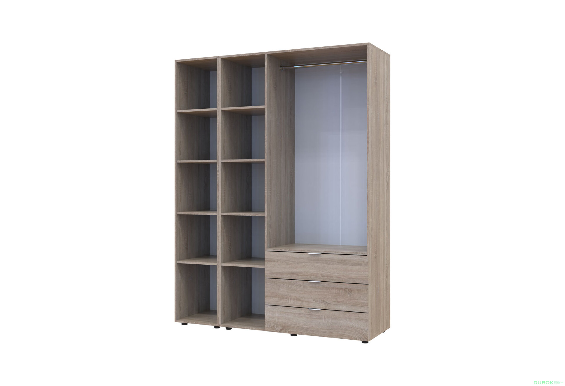 Obrázek 5 - Skříň čtyřdveřová se zrcadlem Gelar 155.2 cm Dub sonoma
