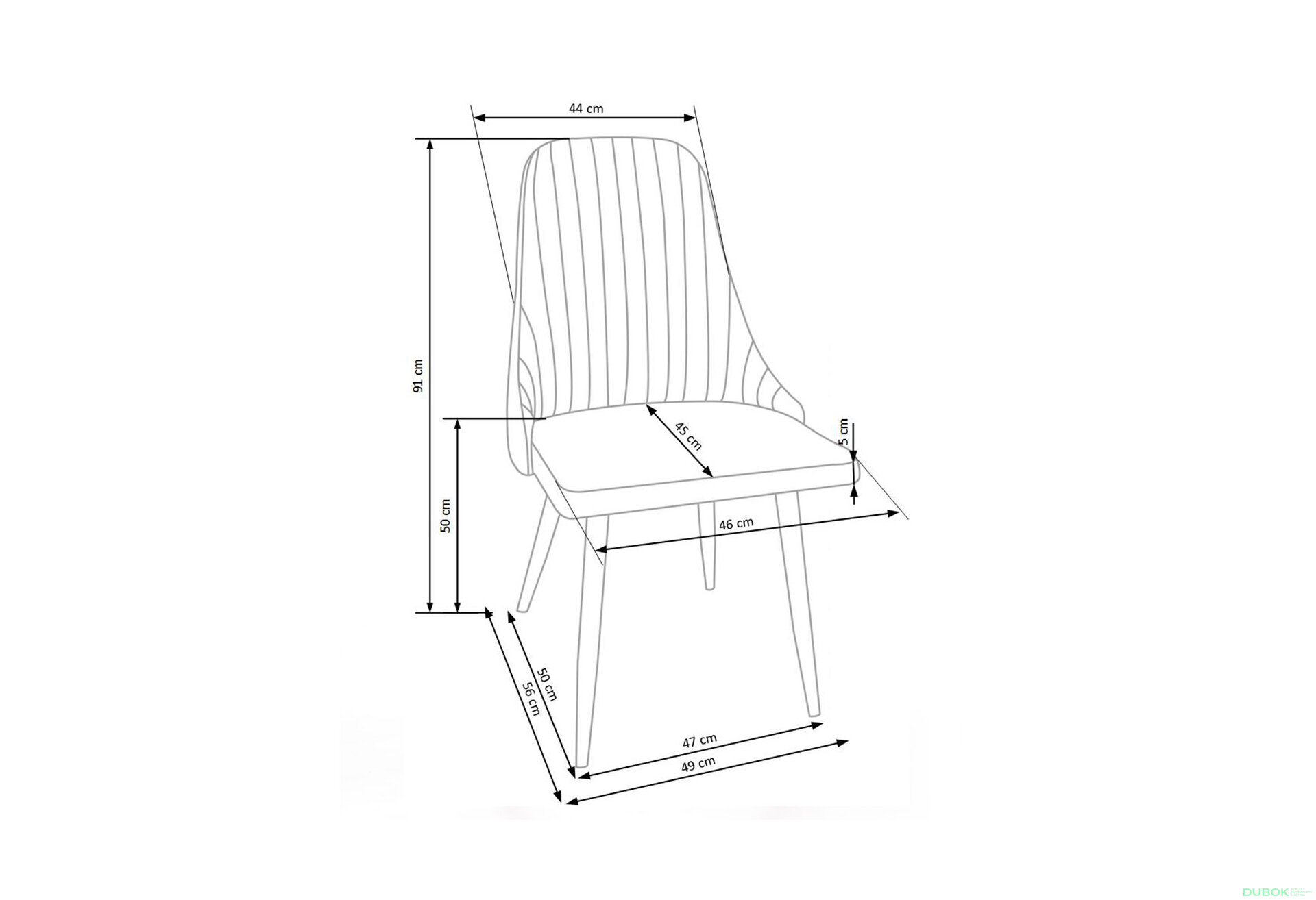 Obrázek 9 - Židle K285 metal / tkanina jasny popiel