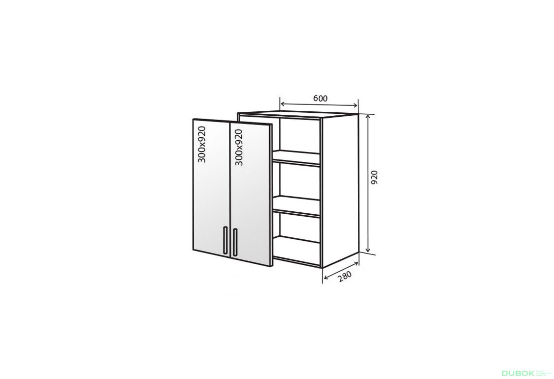 V46 Skříňka 2D 60 Vitrina MoDa Mat / MoDa Matt