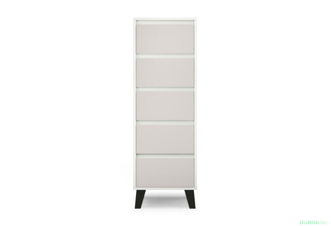 Komoda Borg 5s/40 bílá / kašmír