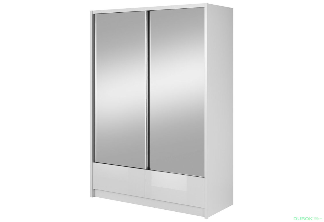 Skříň Aria II 150 bílý / bílý lesk