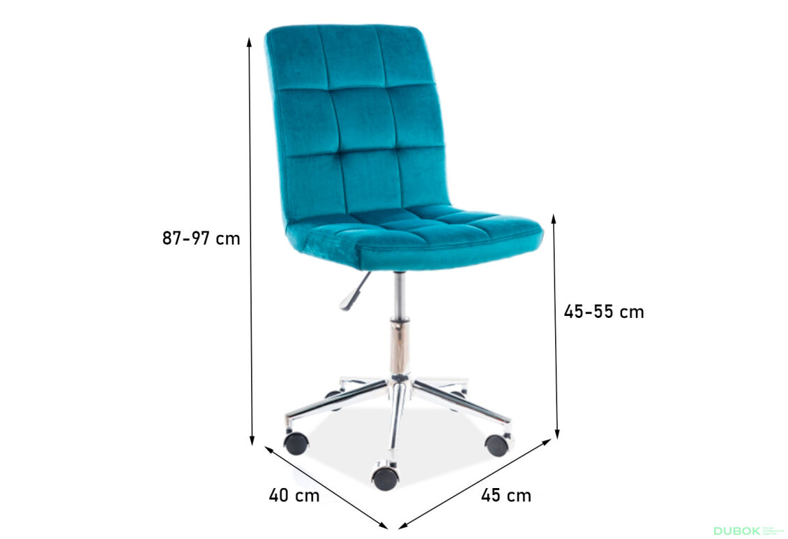 Obrázek 3 - Otočné křeslo Q-020 Velvet, tyrkysový Bluvel 85
