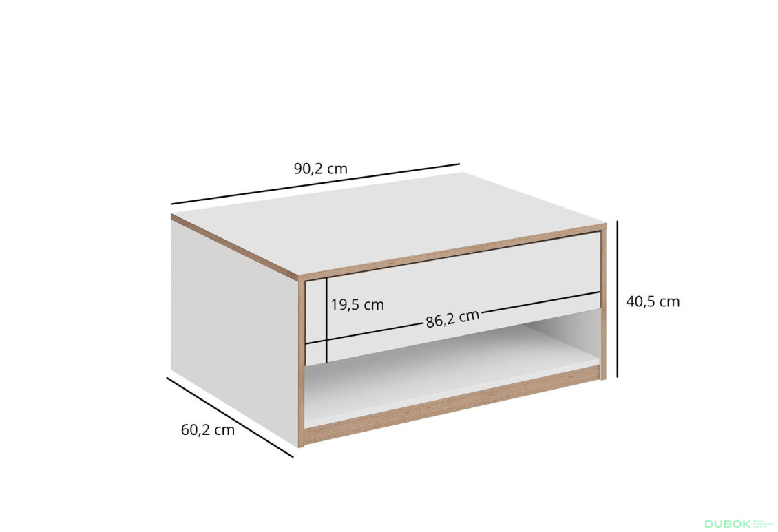 Obrázek 6 - Konferenční stolek 1s/90 bílý Complex