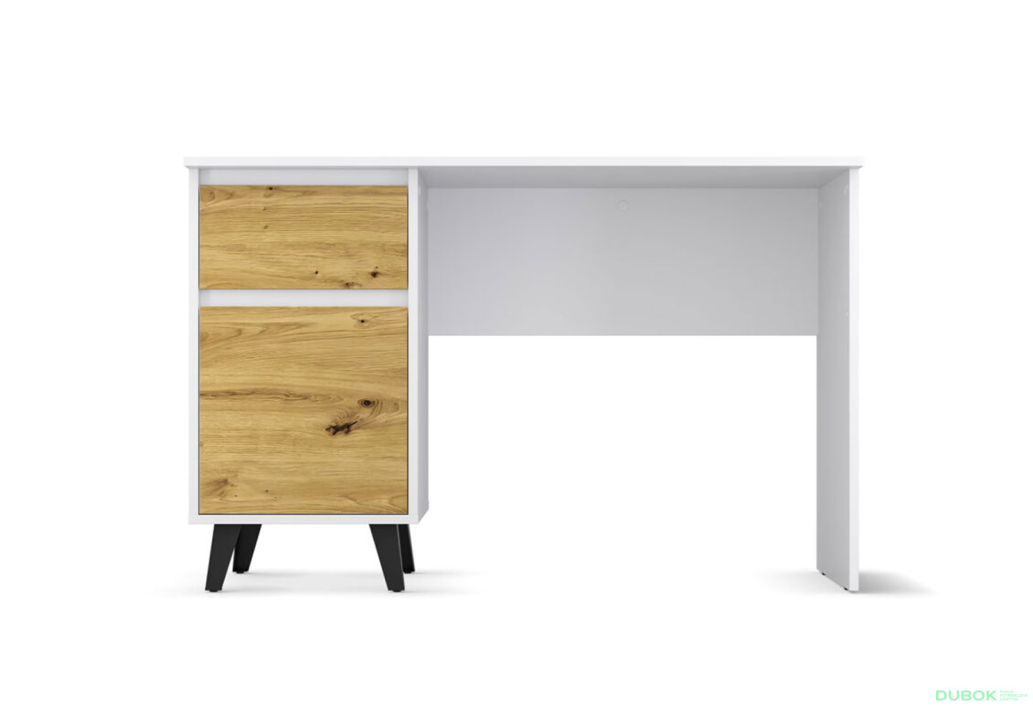 Obrázek 2 - Psací stůl BORG 1d1s/120 bílý / dub artisan