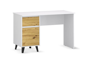 Psací stůl BORG 1d1s/120 bílý / dub artisan