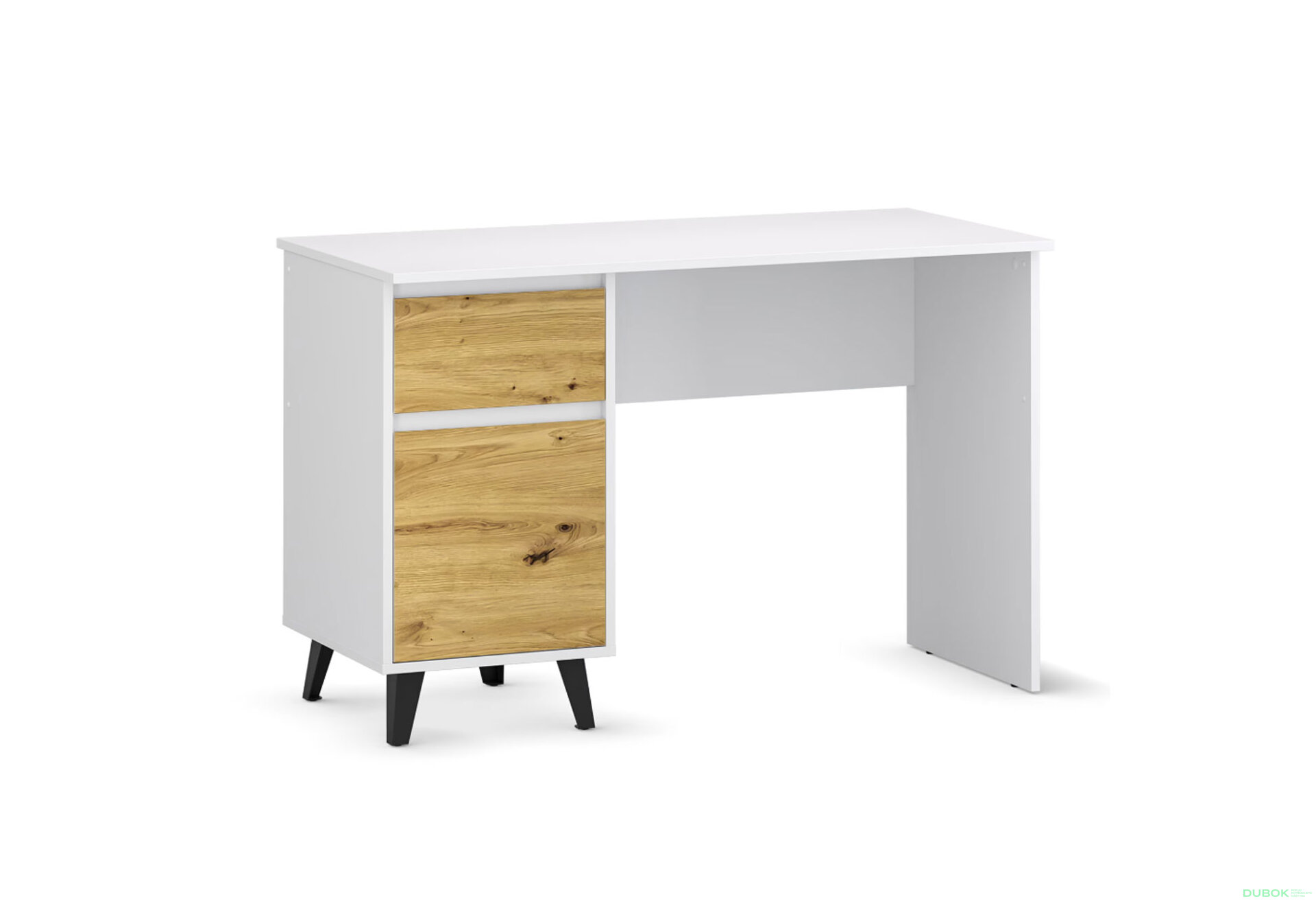 Obrázek 1 - Psací stůl BORG 1d1s/120 bílý / dub artisan